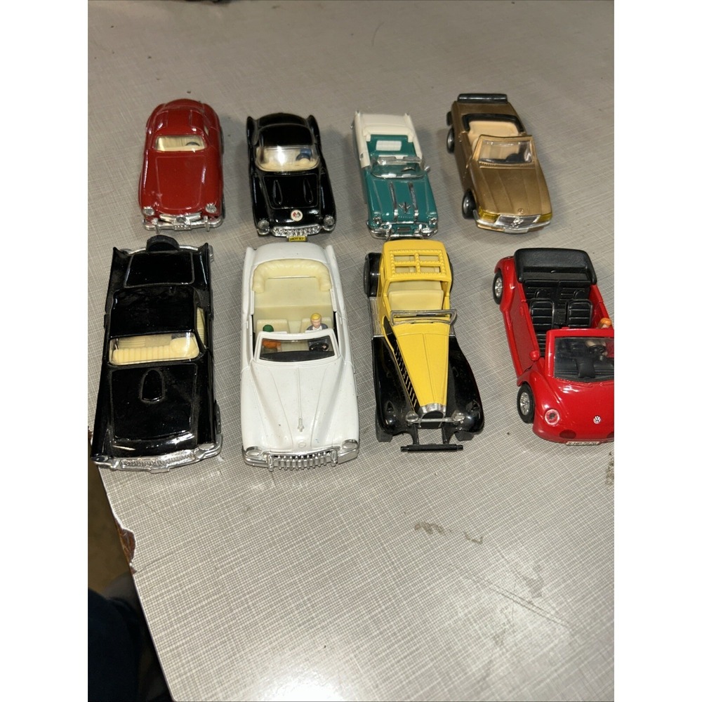 Group Lot Of 8 Auto World Diecast Scale Sports Cars Used In Lionel Train Display